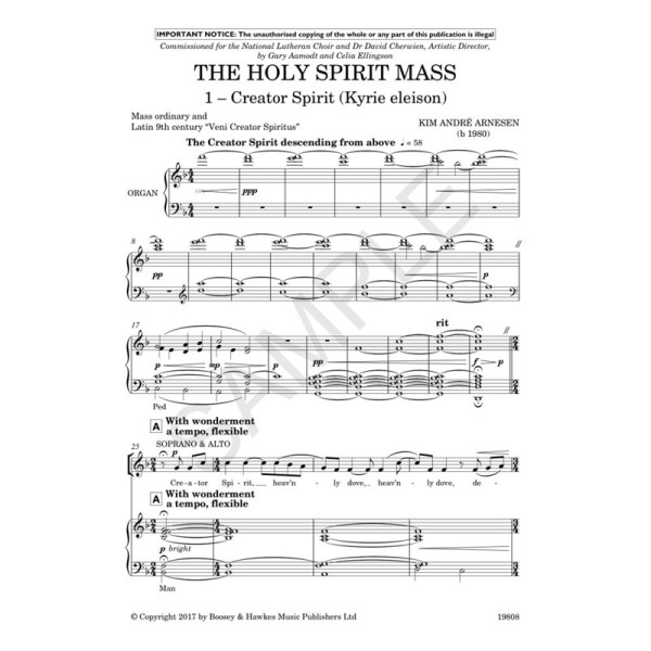 partition arnesen the holy spirit mass