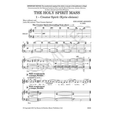 partition arnesen the holy spirit mass