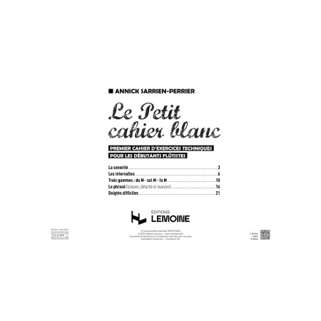 partition le petit cahier blanc