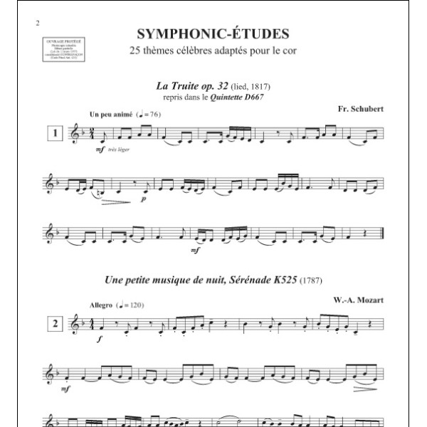 partition cor symphonic etudes