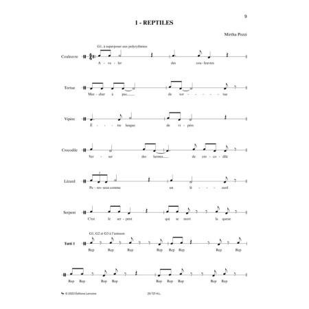 bestiaire de rythmes partition