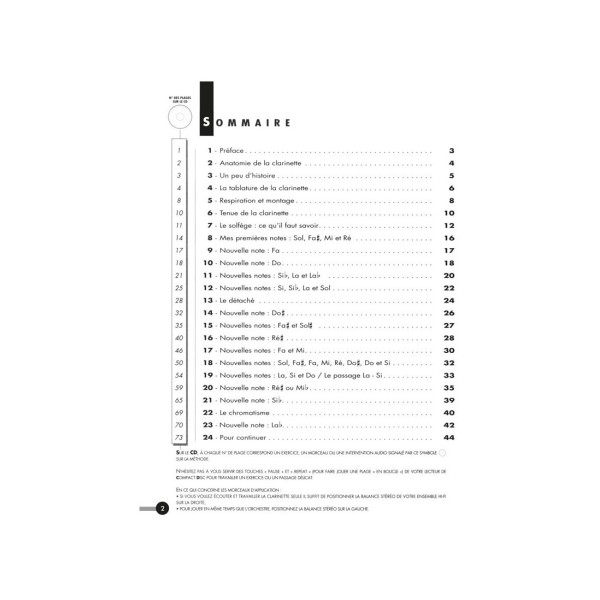 methode cd a la clarinette