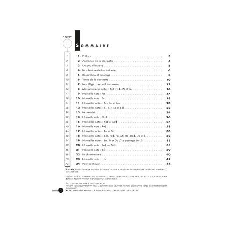 methode cd a la clarinette