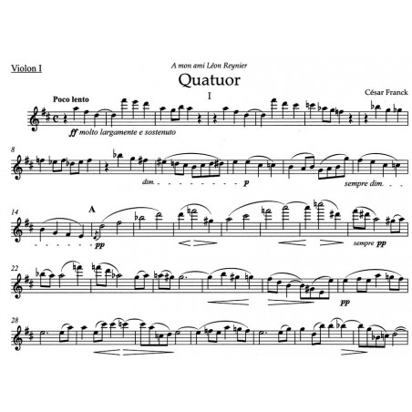 César Franck Quatuor à cordes - Partition Urtext