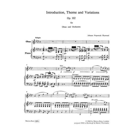 partition hummel introduction theme et variations