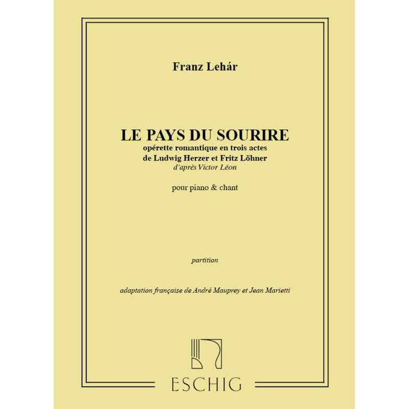 partition le pays du sourire complet