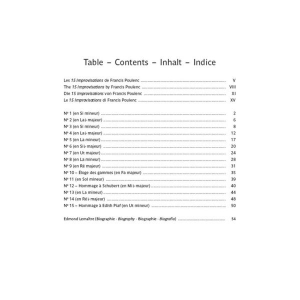 partition poulenc improvisations