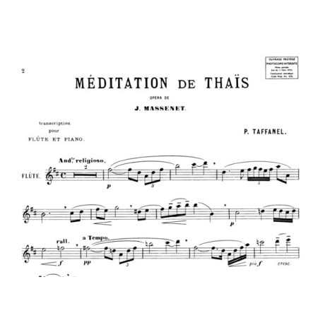 partition flute meditation de thais