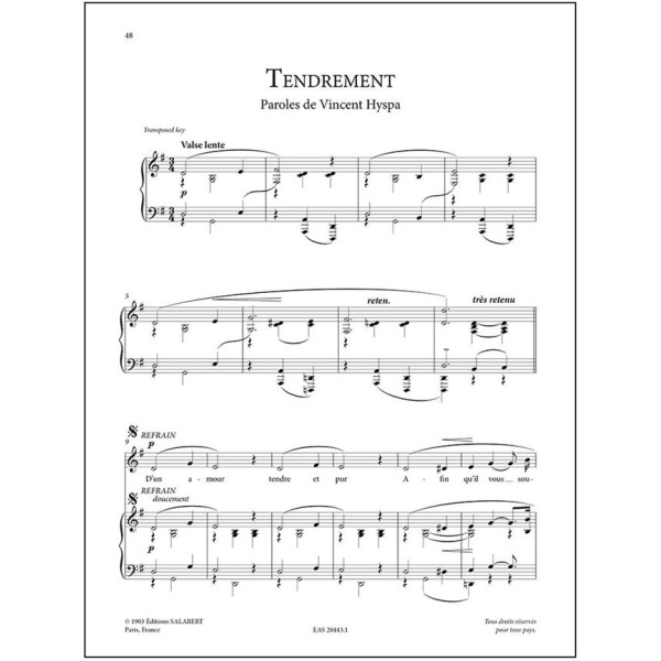 partition erik satie melodies