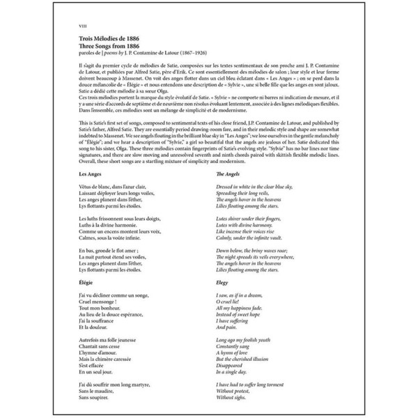 partition erik satie melodies