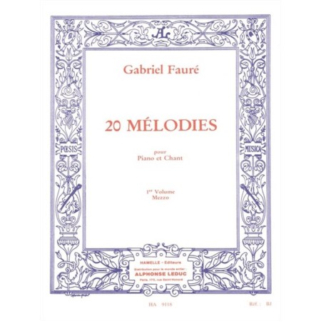 partition faure 20 melodies mezzo