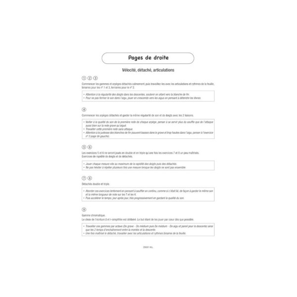 partition ricateau mes premiers exercices journaliers