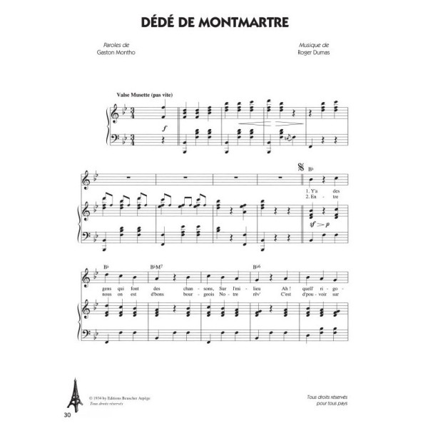 partition chansons paris