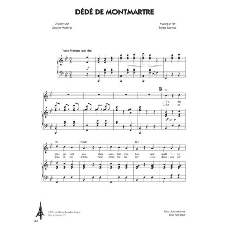 partition chansons paris