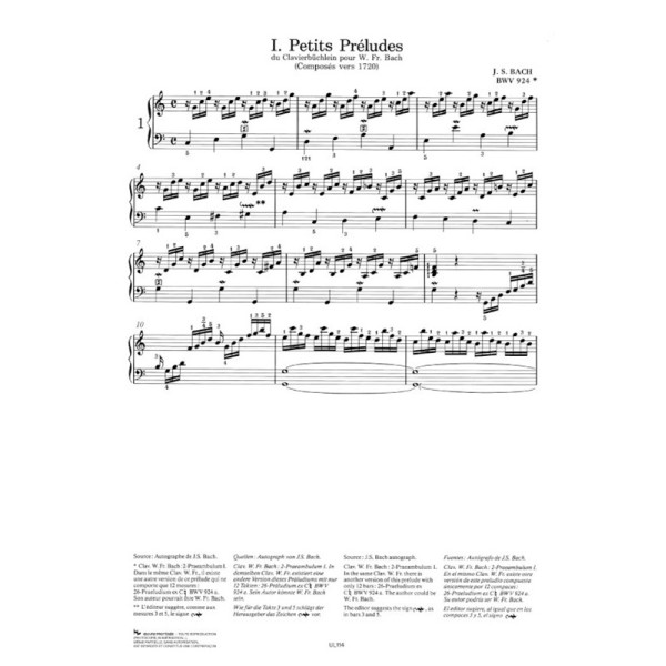 partition petits preludes et fugues edition lemoine