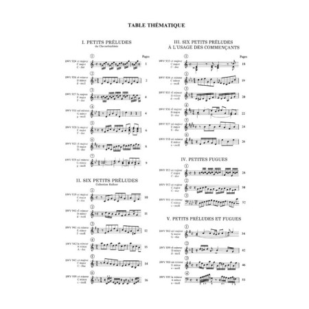 partition petits preludes et fugues edition lemoine