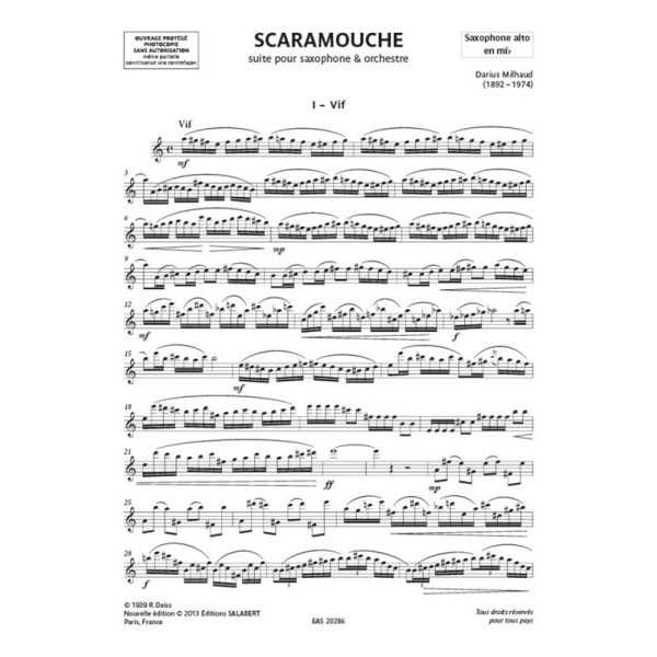 partition saxophone scaramouche