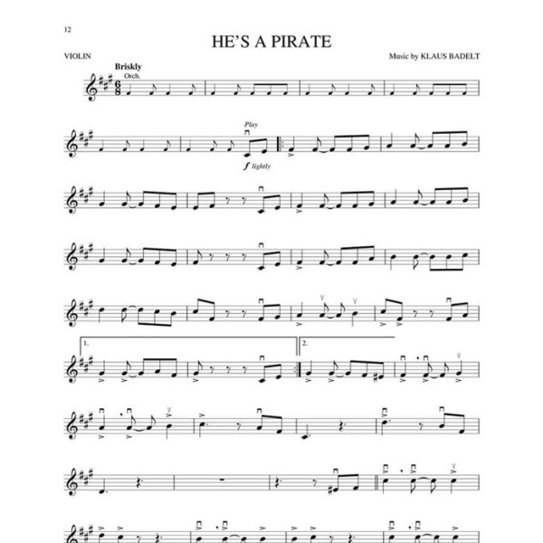 partition violon pirates des caraibes