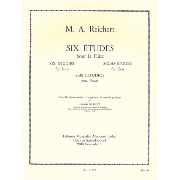 partition 6 etudes pour flute de reichert