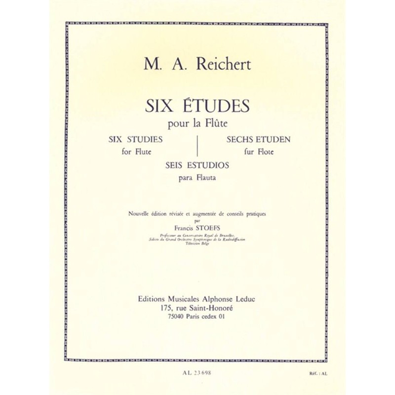 partition 6 etudes pour flute de reichert