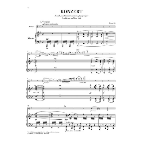 partition concerto pour violon de bruch