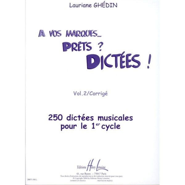 partition a vos marques prets dictees