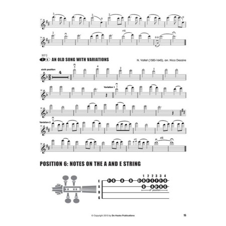 partition violon dezaire positions 6 7 et 8