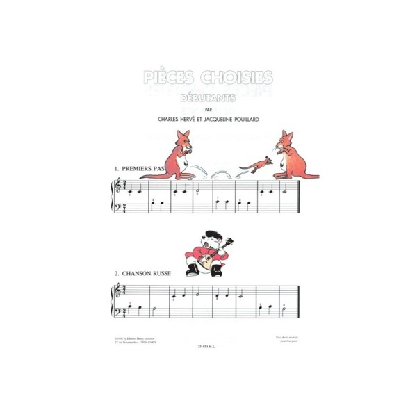 partition piano pieces choisies debutants