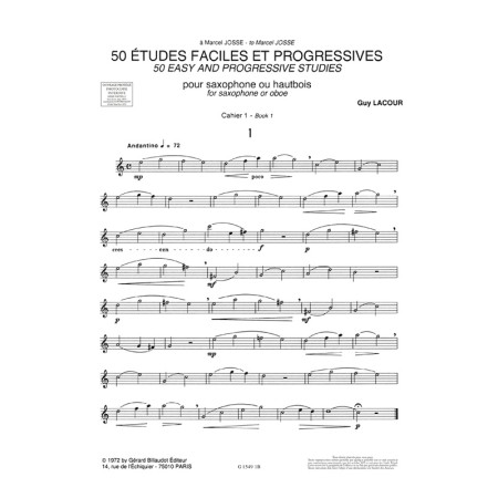 partition guy lacour 50 etudes faciles et progressives