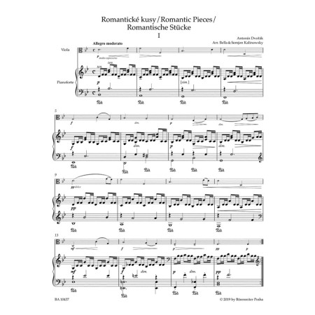 partition alto dvorak pieces romantiques