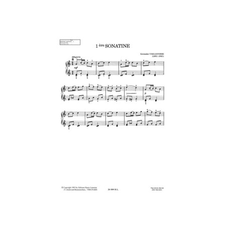 partition piano tailleferre sonatines