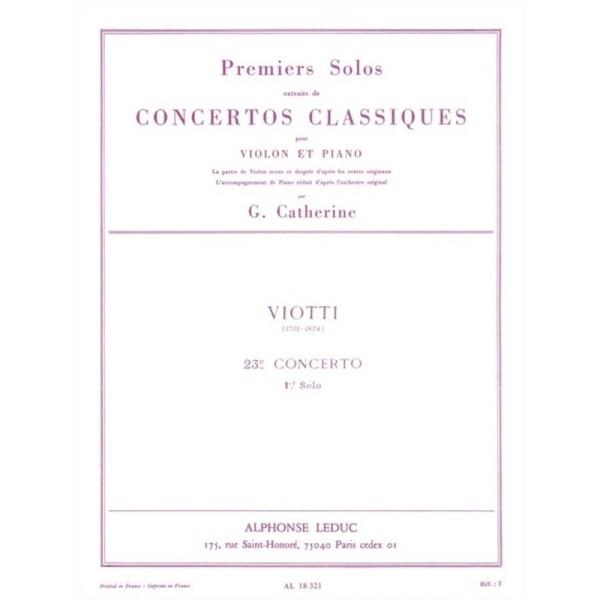 partition violon viotti 23e concerto