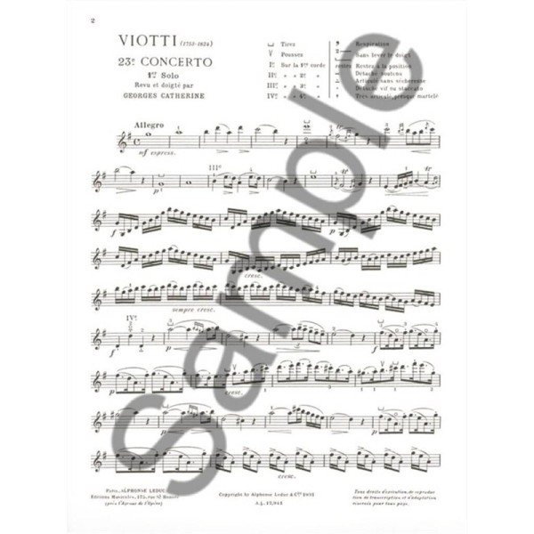 partition violon viotti 23e concerto