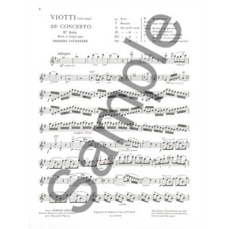 partition violon viotti 23e concerto