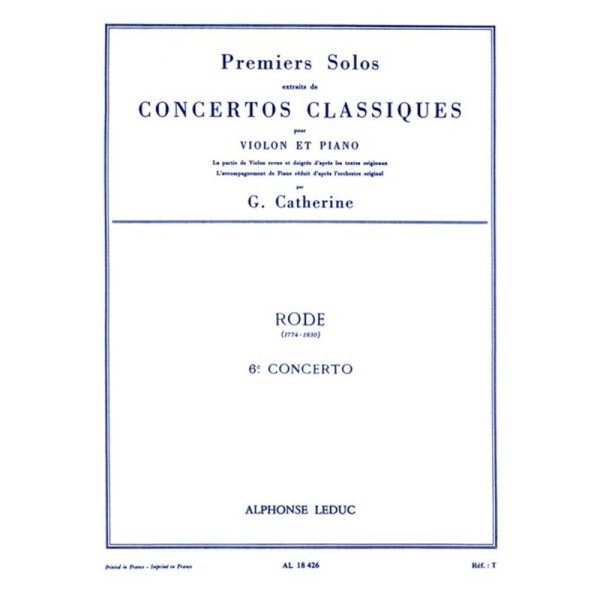 partition violon rode 6e concerto