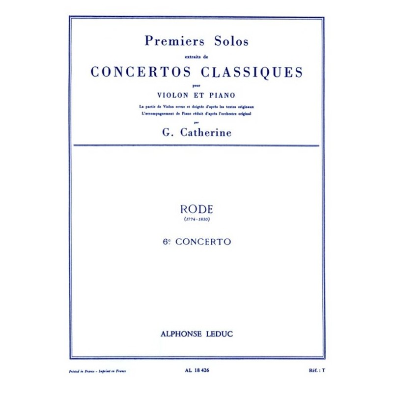 partition violon rode 6e concerto
