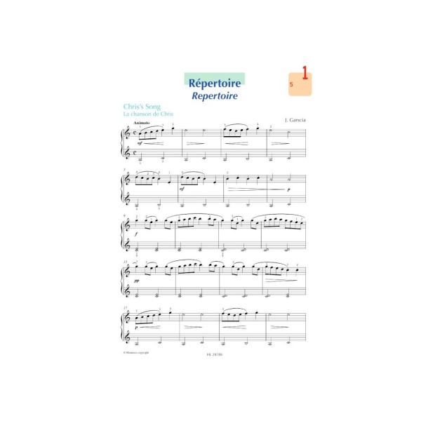 partition les lecons de piano volume 2