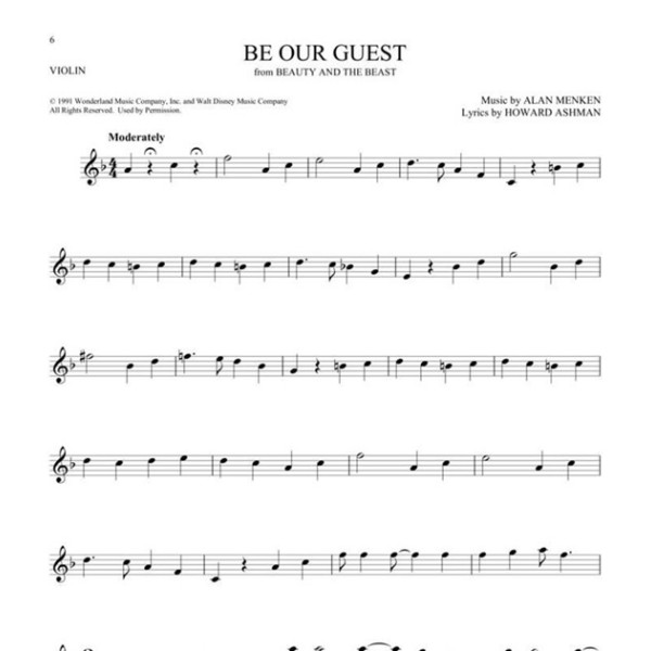 partition violon 101 disney songs