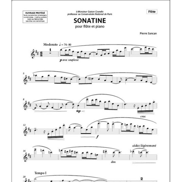 partition pierre sancan sonatine flute