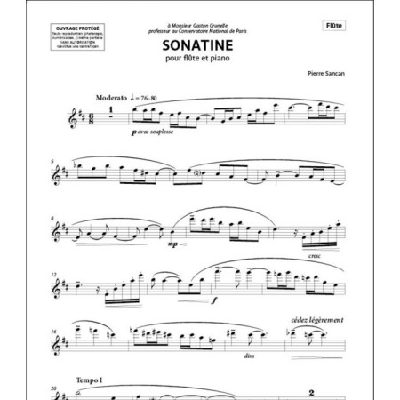 partition pierre sancan sonatine flute