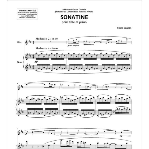 partition pierre sancan sonatine flute