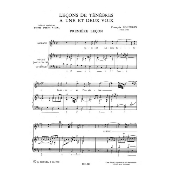 partition couperin lecons de tenebres