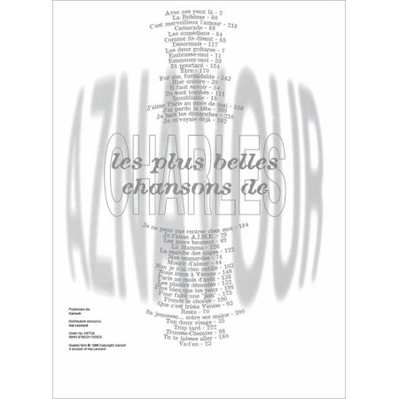 partition aznavour chant piano guitare