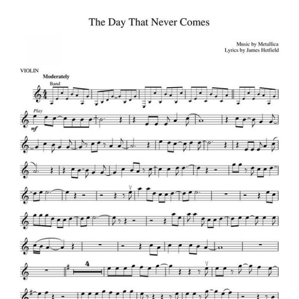 partition violon metallica