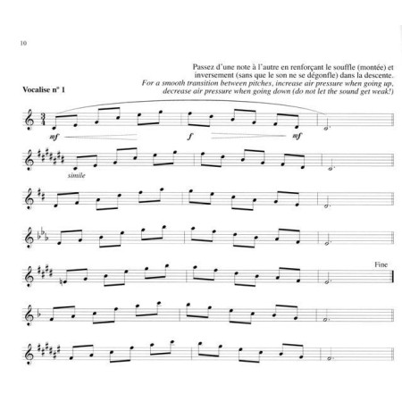 partition la technique d'embouchure