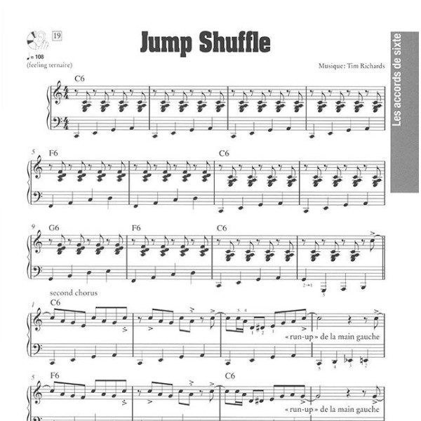 partition tim richards blues piano en francais