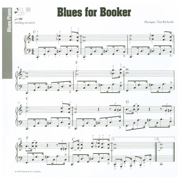 partition tim richards blues piano en francais