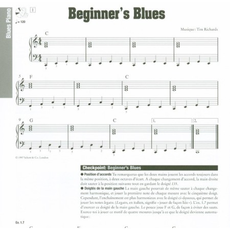 partition tim richards blues piano en francais