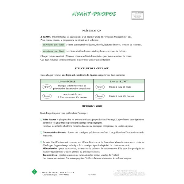 a tempo volume 2 ecrit