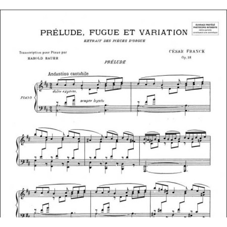 partition piano cesar franck prelude fugue variation